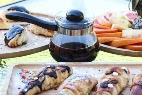 Breakfast in the mountains Stock Photos