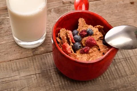Breakfast with muesli Stock Photos