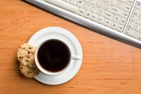 Breakfast in office Stock Photos