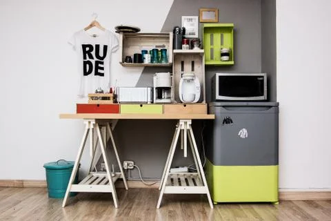 Breakfast in the office Stock Photos