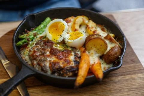 Breakfast in the pan Stock Photos