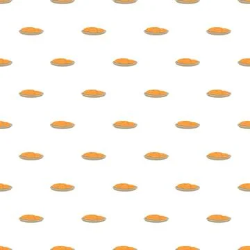 Breakfast pancake pattern with food on plate and white background Stock Illustration