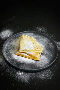 Breakfast Pancakes with Sugar Stock Photos