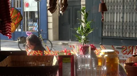 Breakfast in Paris cafe Stock Footage 12665326