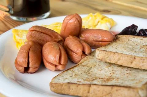 Breakfast on plate Foto stock