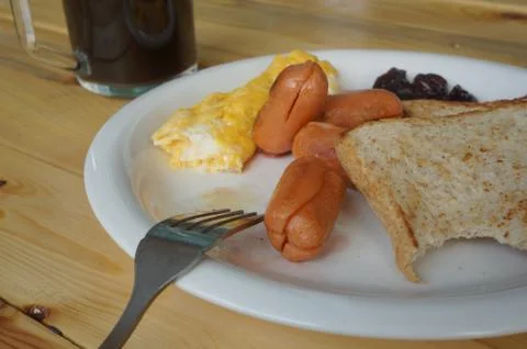 Breakfast on plate Stock-Fotos