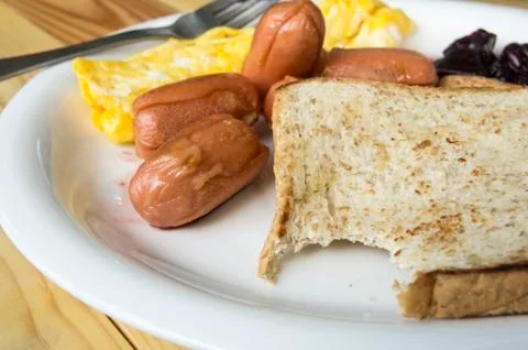 Breakfast on plate Foto stock