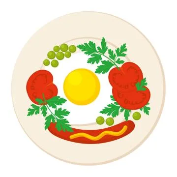 Breakfast plate vector illustration isolated Stock Illustration