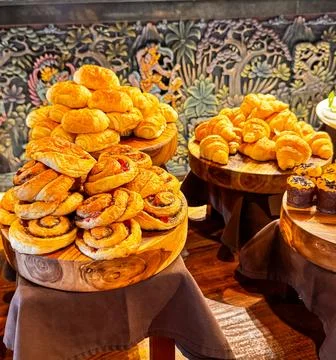 Breakfast in resort, breakfast Stock Photos