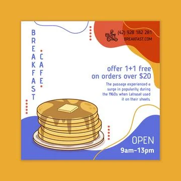 Breakfast restaurant flyer template Illustrazione stock