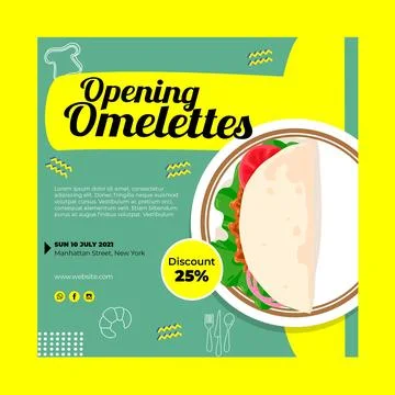 Breakfast restaurant flyer template Illustrazione stock