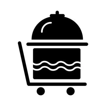 Breakfast room service icon vector, solid pictogram isolated on white. Symbol Stock Illustration
