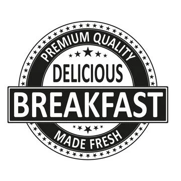 Breakfast rubber stamp on white background, vector illustration Stock Illustration