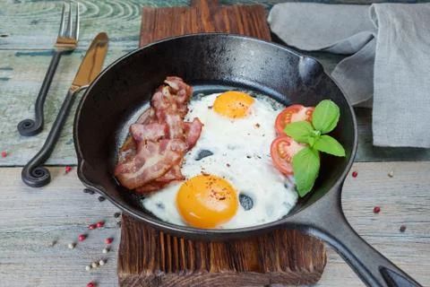 Breakfast in a rustic style Stock Photos