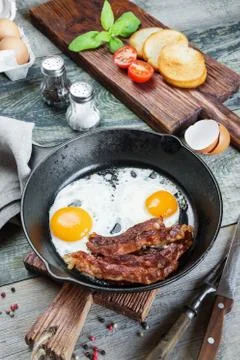Breakfast in a rustic style Stock Photos