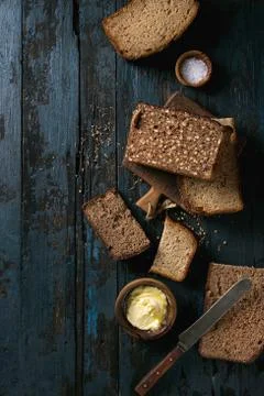 Breakfast with rye bread Stock Photos