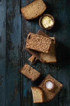 Breakfast with rye bread Stock Photos