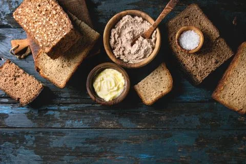 Breakfast with rye bread Stock Photos