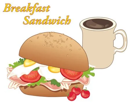 Breakfast sandwich Stock Illustration