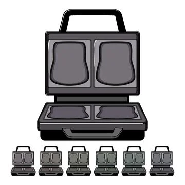 Breakfast sandwich maker cartoon vector graphic Stock Illustration