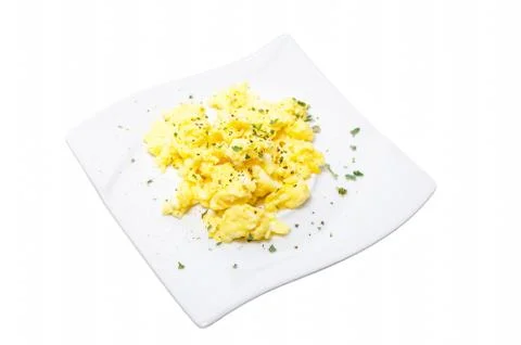 Breakfast with scrambled eggs Foto stock