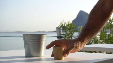 Breakfast by the sea Video stock 94557767