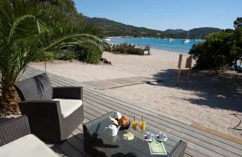 Breakfast on the sea Foto stock