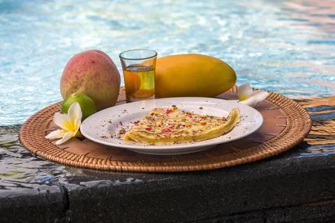 Breakfast by the sea. Foto stock