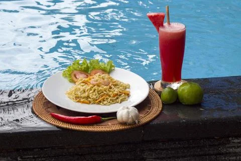 Breakfast by the sea. Foto stock
