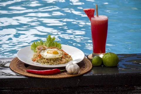 Breakfast by the sea. Foto stock