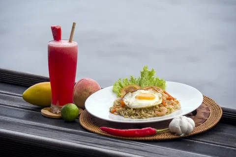 Breakfast by the sea. Foto stock