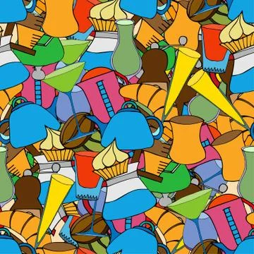 Breakfast seamless Illustrazione stock