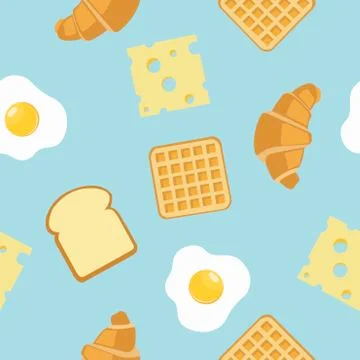 Breakfast Seamless Pattern Stock Illustration