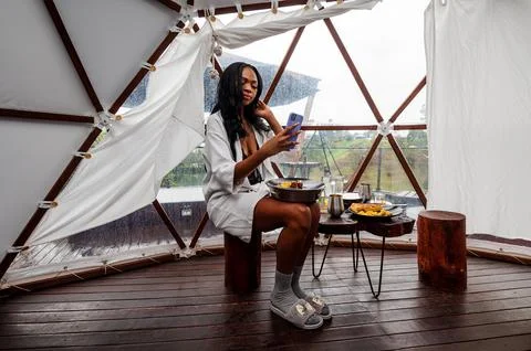 Breakfast selfie Stock Photos