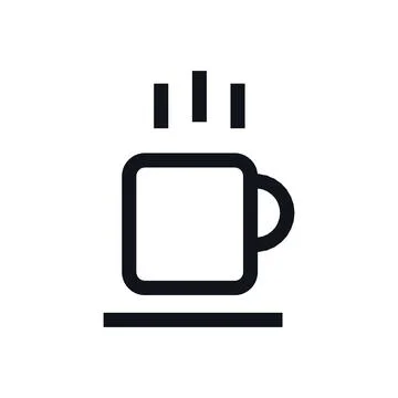 Breakfast Service Black White Line Icon Editable Stroke Vector Symbol Stock Illustration