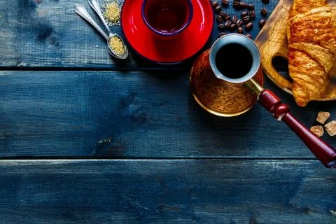 Breakfast set background Foto stock