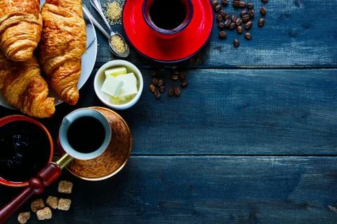 Breakfast set background Stock Photos