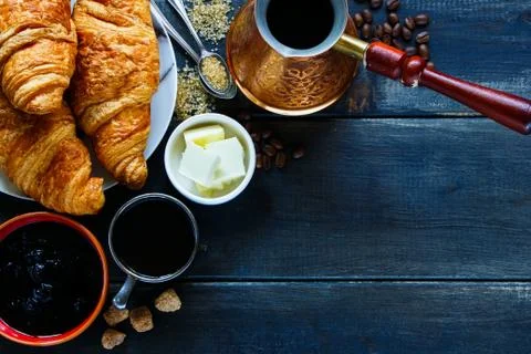 Breakfast set background Stock Photos