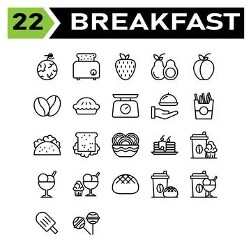 Breakfast set include sauce, tomato, ketchup, bottle, breakfast, apple, fruit Stock Illustration
