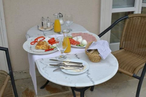 Breakfast Set for Two Stock Photos