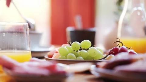 A breakfast setup on a table Stock Footage 339667739
