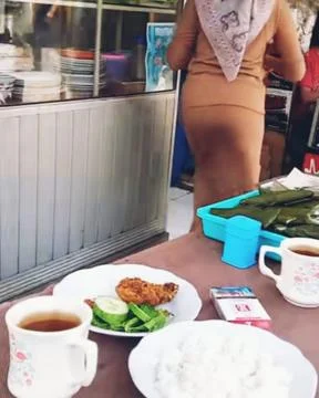 Breakfast at the shop Stock Photos