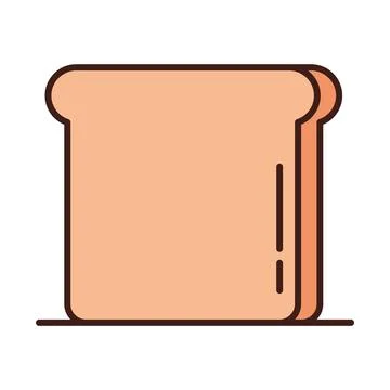 Breakfast slice bread food line and fill style イラスト素材