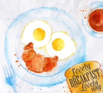 Breakfast smile eggs Stock Illustration