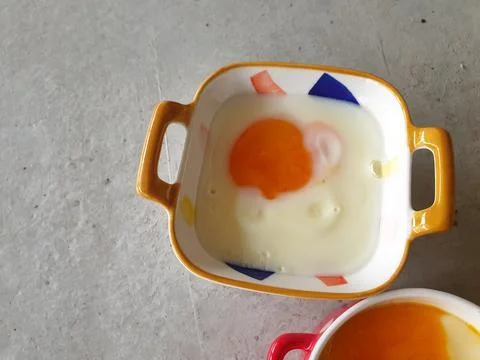 Breakfast with soft-boiled eggs and vintage coffee Stock Photos