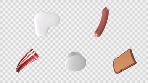 Breakfast sprite element loop with alpha. These looping elements with an alpha Stock Footage 302376922