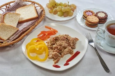 Breakfast stewed meat 스톡 사진