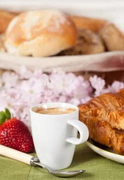 Breakfast with strawberries Stock Photos
