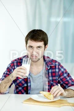 Breakfast of student Stock Photos