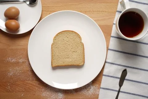 Breakfast table with food Stock Photos